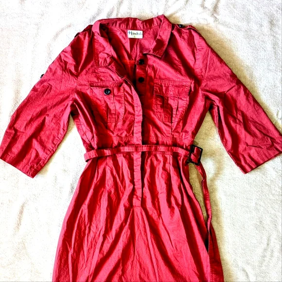Hawksley brand, ladies Lg (fits like a small) wine coloured shirt dress,… - Picture 2 of 14